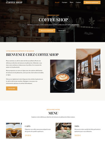Exemple de site : Bar – Café – Restaurant