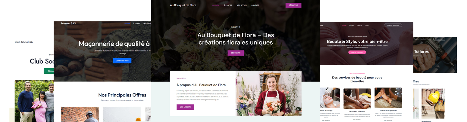 Aperçu de sites réalisés par 48H WEBMAKER